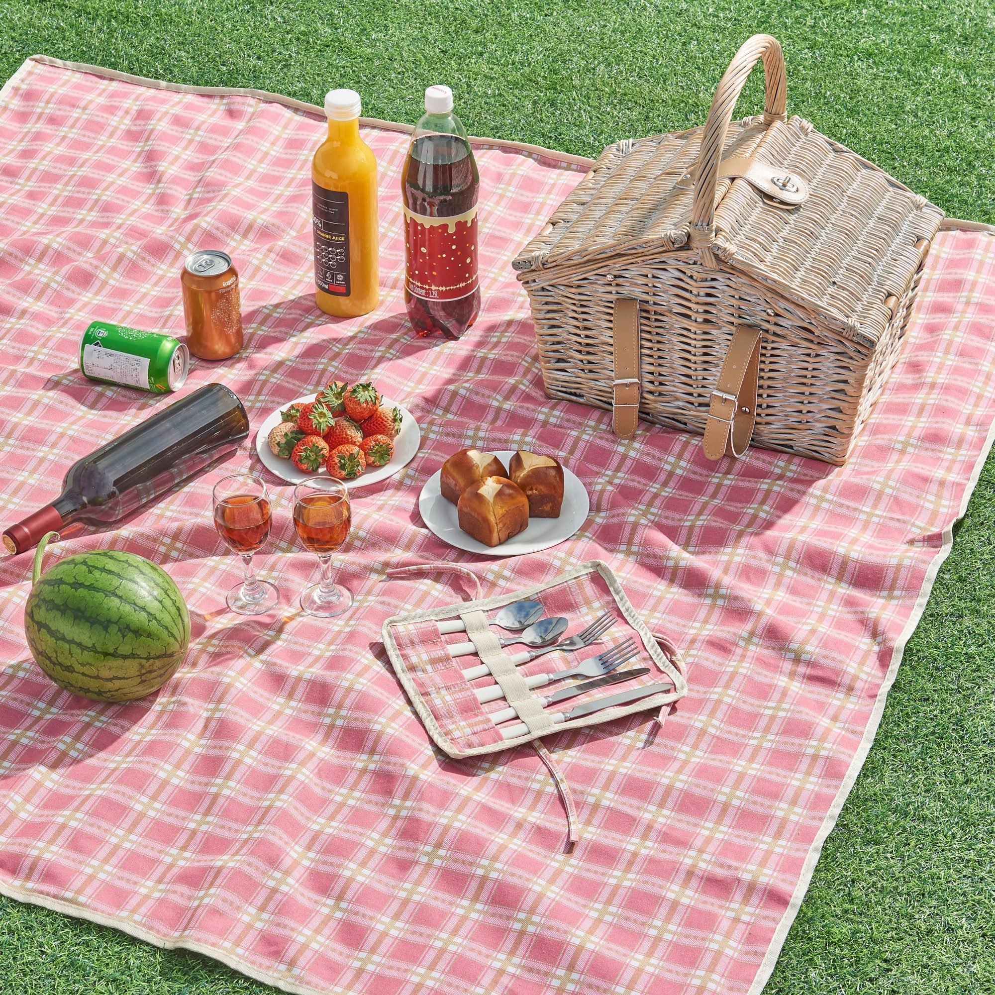 casa.pro Picknickkorb (Komplettset), »Bucchianico« Weidenkorb für 2 Persone günstig online kaufen