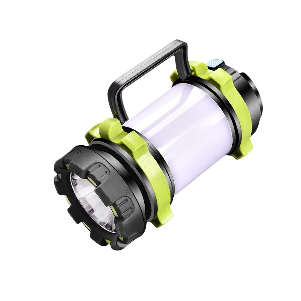 MDHAND Taschenlampe Duale Lichtquelle Wiederaufladbare tragbare Campinglampe (1-St), 6 Modi Camping Licht mit Warnlicht