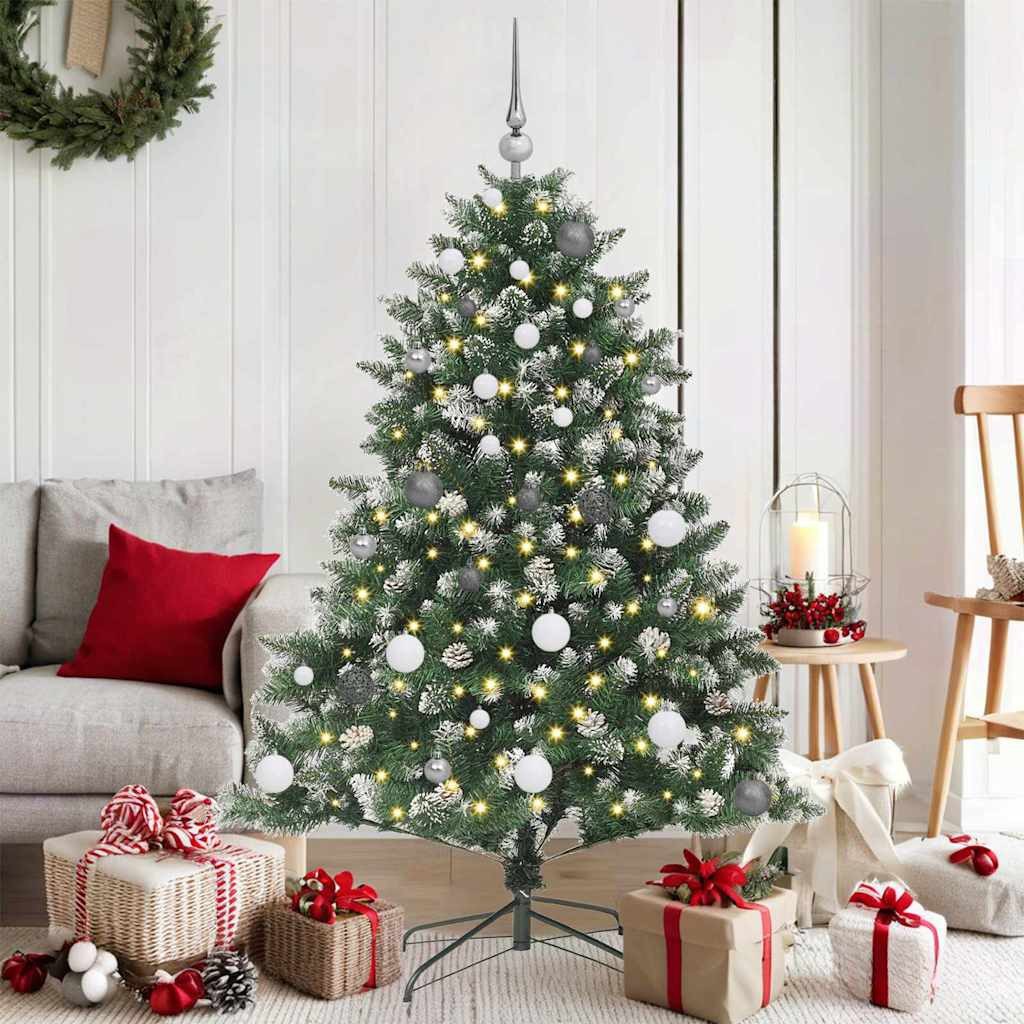 vidaXL LED Baum Künstlicher Weihnachtsbaum mit 150 LEDs mit Ständer Grün 150 cm