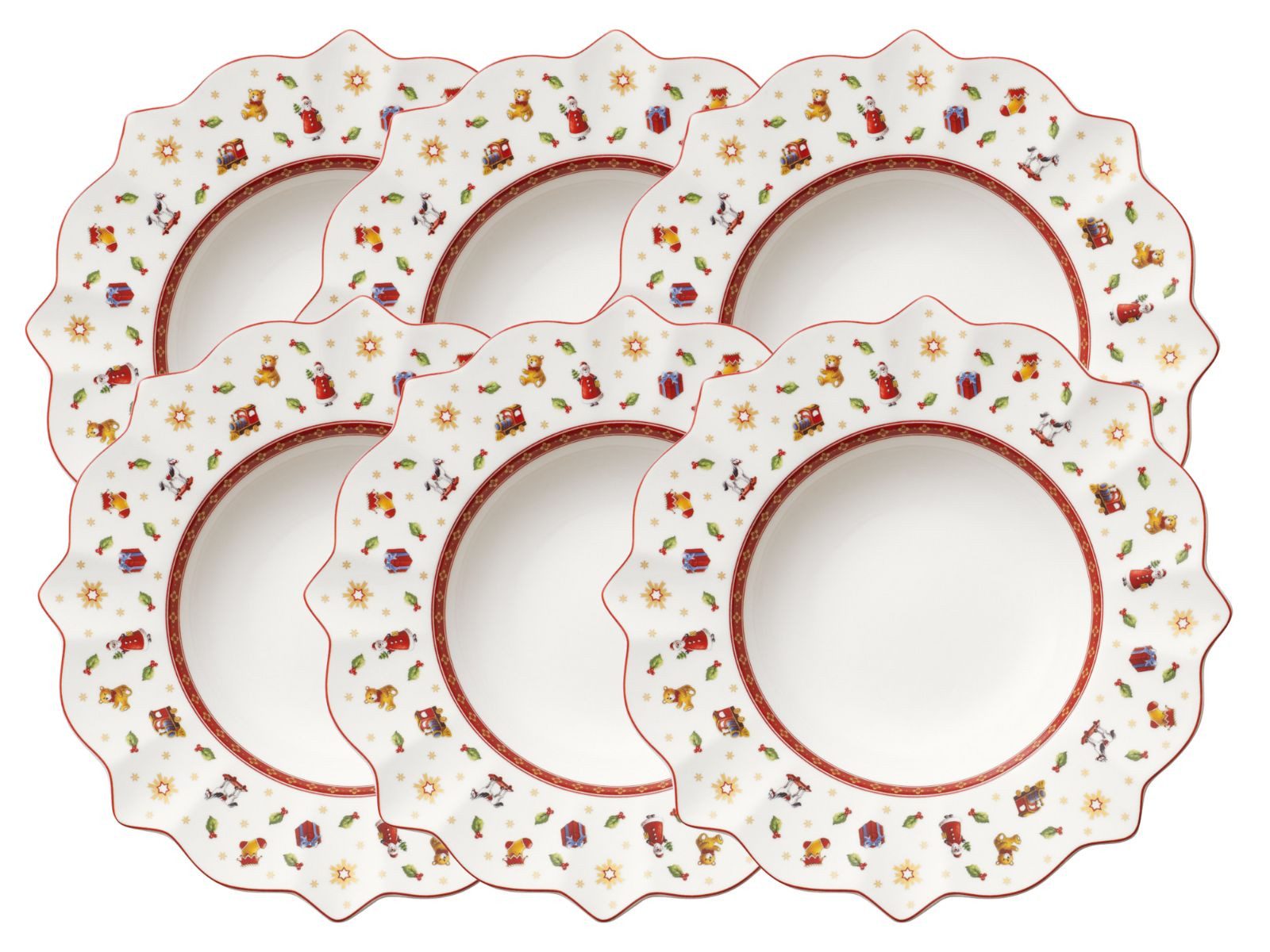 Villeroy & Boch Teller-Set Toy's Delight Suppenteller weiss 26 cm Set6, Premium Porzellan