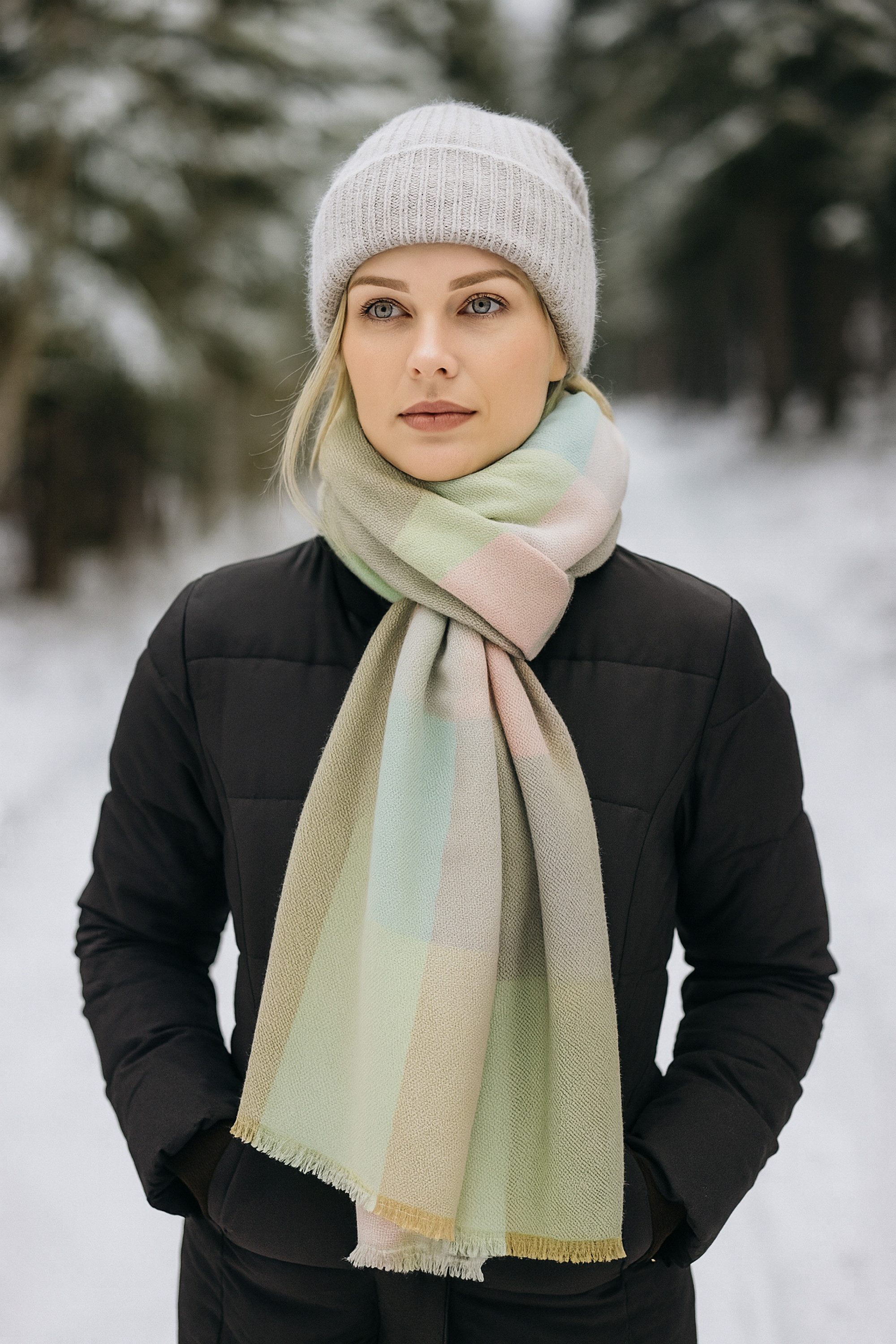 COLLEZIONE ALESSANDRO Wollschal Block, (1-St), Made in Italy, kuschelweich und groß