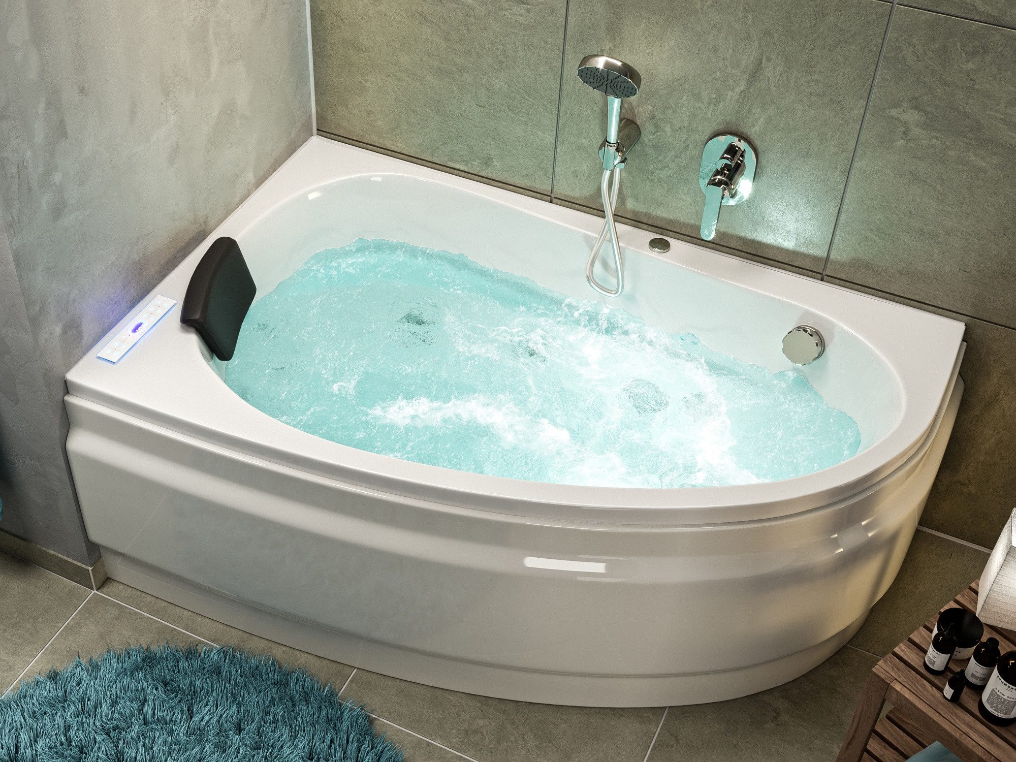 Magnolia Home Whirlpool Eck Whirlpool Stardust 150x95 links Made in Germany 22 Düsen Befüllung