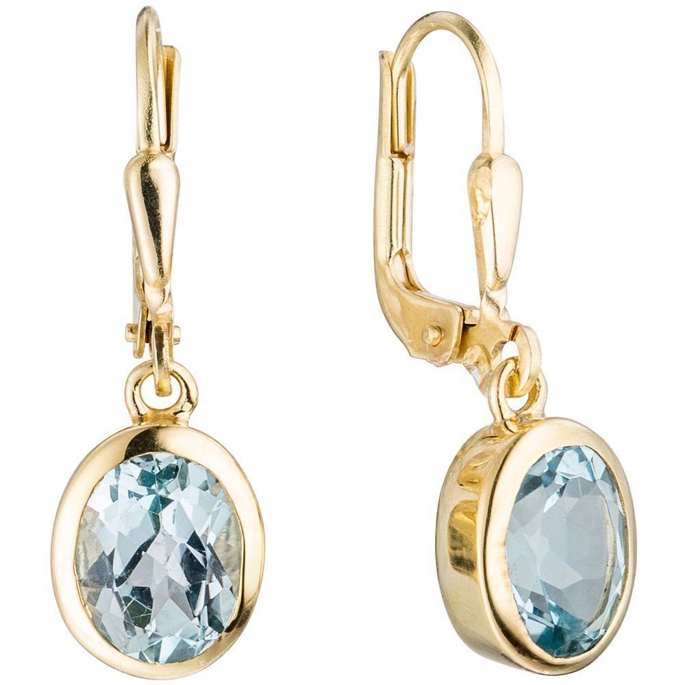 Schmuck Krone Paar Ohrhänger Ohrhänger mit Blautopas, 333 Gelbgold, Gold 33 günstig online kaufen