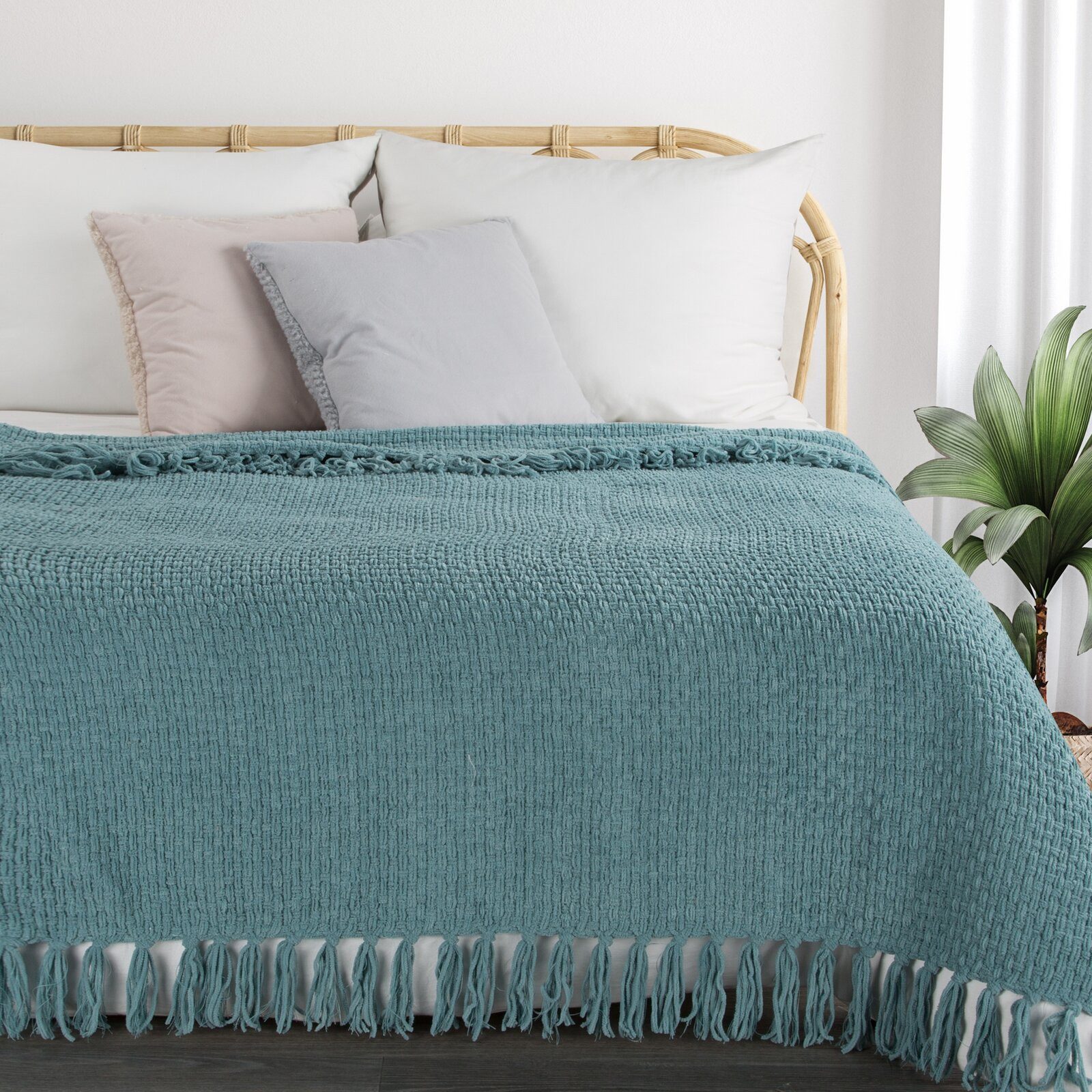 Wohndecke BOHO weiß creme beige rosa günstig online kaufen