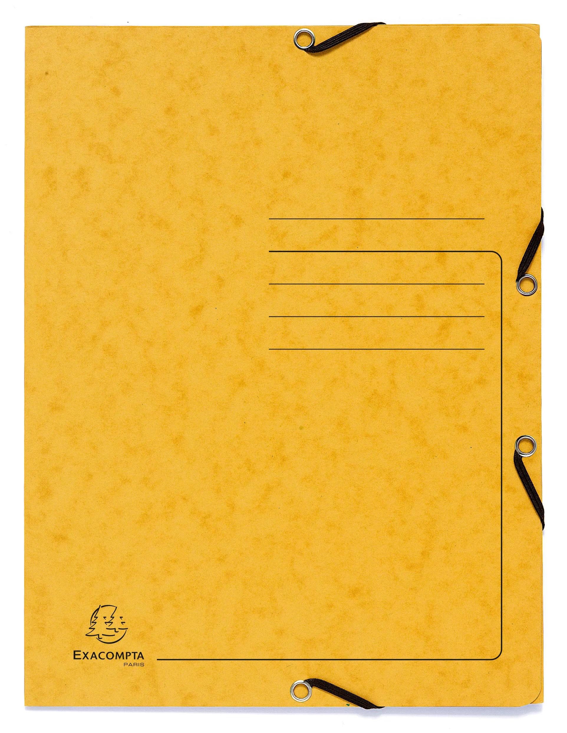 Organisationsmappe 25x Sammelmappe + Gummizug 3 Klappen Karton 355g/m2 A4 Gelb 55409E