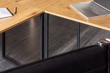 riess-ambiente Eckschreibtisch BIG DEAL 180cm natur / schwarz, Arbeitszimmer · Holzwerkstoff · Metall · Eichen-Optik · Home Office