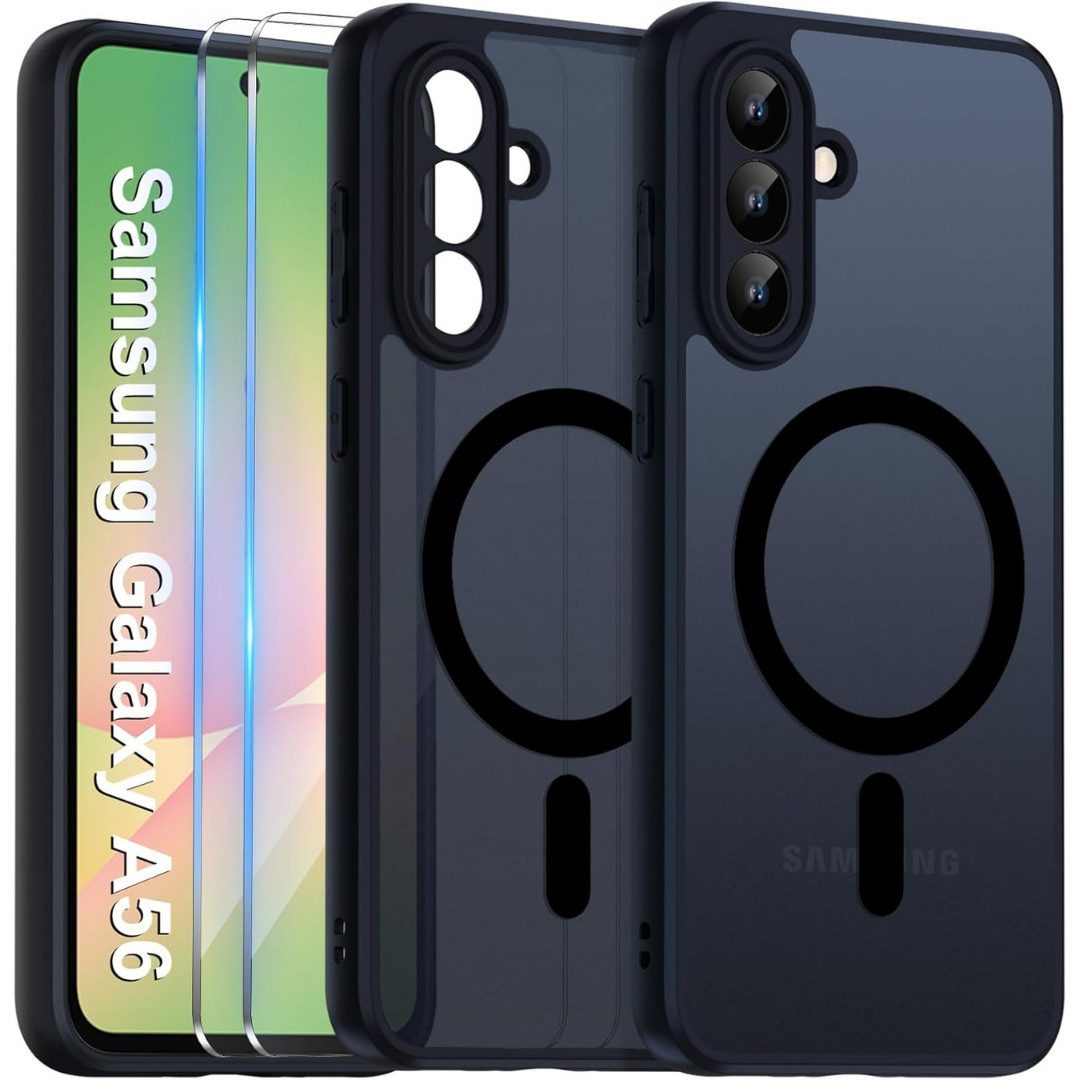 SmartUP Smartphone-Hülle + 2X Schutzglas für Samsung Galaxy A56 5G MagSafe Panzerfolie Case 9H 6,7 Zoll, kompletter Rundumschutz, MagSafe-Technologie