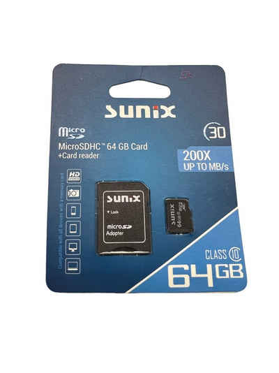 Sunix Speicherkarte Karte 64GB / 128GB Class 10 UHS-I Adapter bis 200 MB/s Speicherkarte (64 GB)