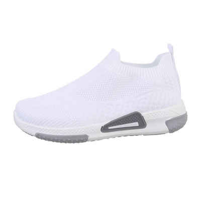 Ital-Design Kinder Low-Top Freizeit Кросівки Flach Freizeitschuhe in Weiß