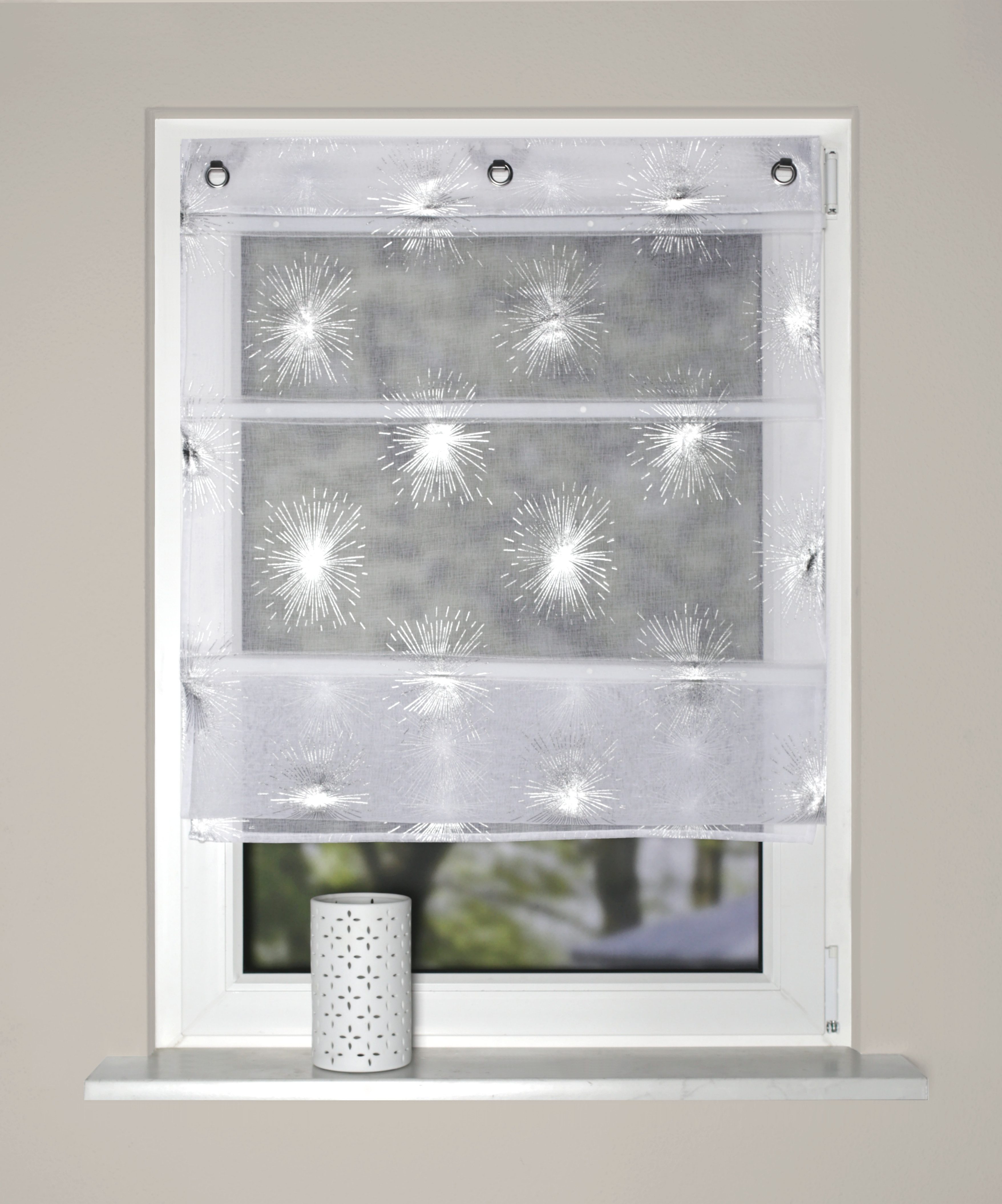 HOME WOHNIDEEN Magnetrollo FELISHA, mit Hakenaufhängung, ohne Bohren und Schrauben, Foliendruck