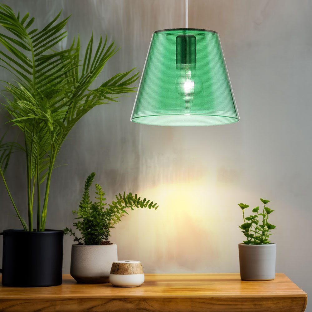 etc-shop Deckenleuchte, Leuchtmittel nicht inklusive, Hänge Pendel Beleuchtung Arbeitszimmer Lampe 1-flammig grün