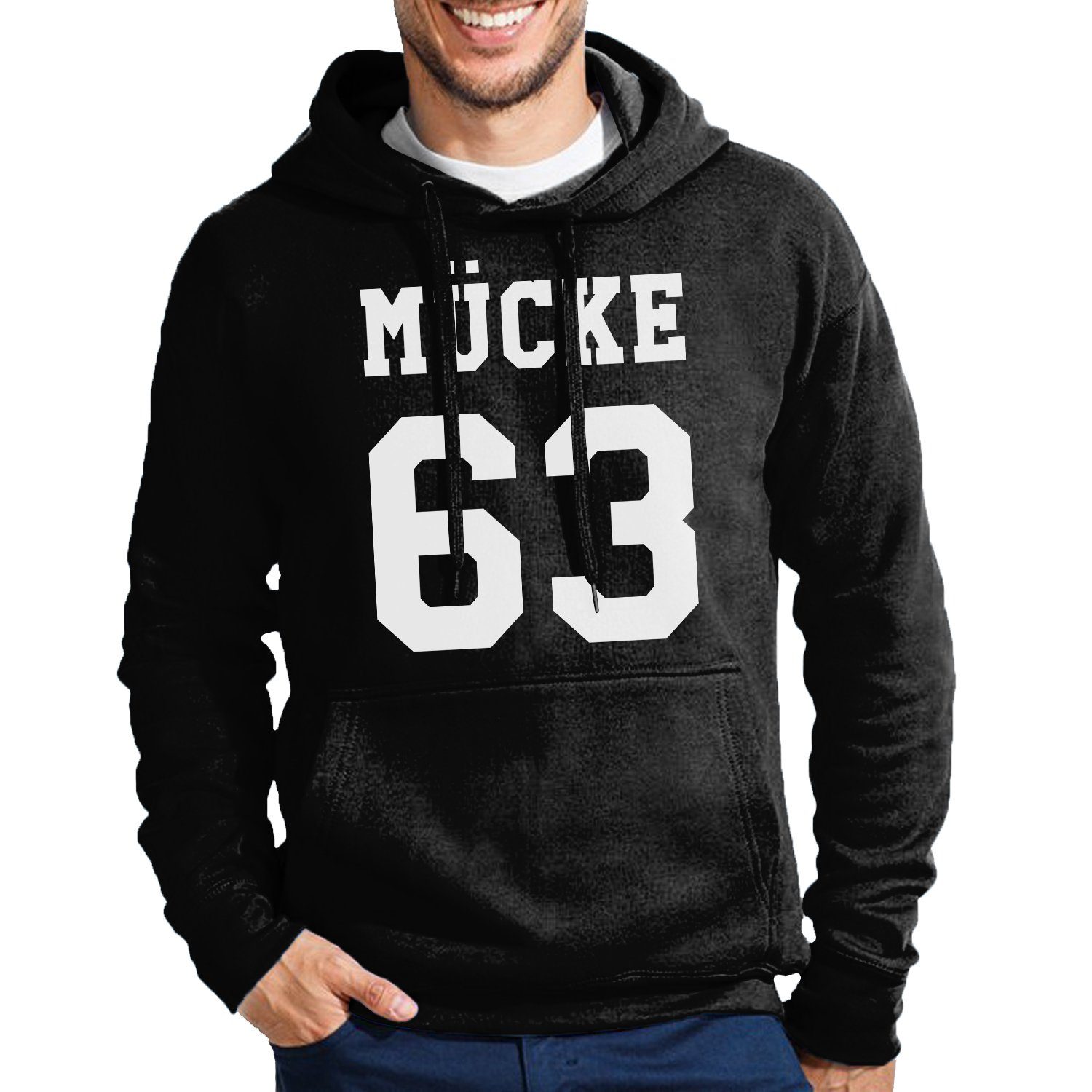 Blondie & Brownie Hoodie Herren Mücke 63 Bulldozer Spruch Print Film Tv mit Kapuze