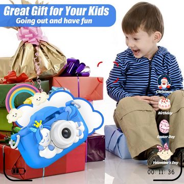 HOOMOON Weihnachten Geburtstag Geschenke für Mädchen Jungen Alter 3-12 Kinderkamera (12 MP, 8x opt. Zoom, Niedliche kleine Mädchen Jungen Geschenke Spielzeug)