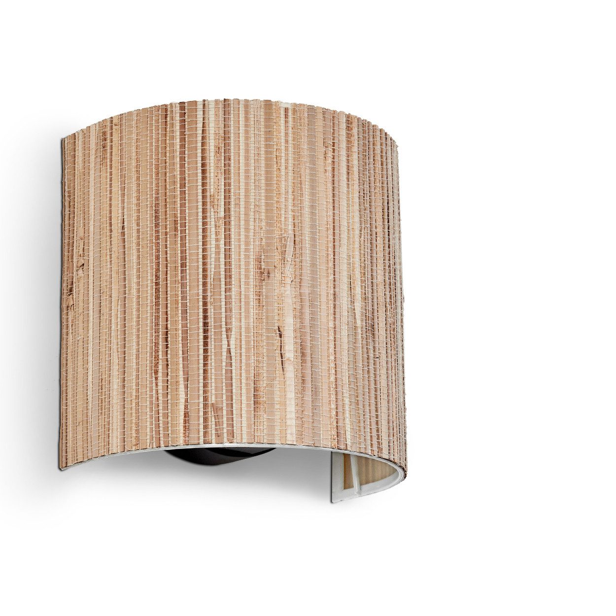 hofstein Wandleuchte moderne Wandlampe aus Metall/Seegras in Schwarz/Natur, günstig online kaufen