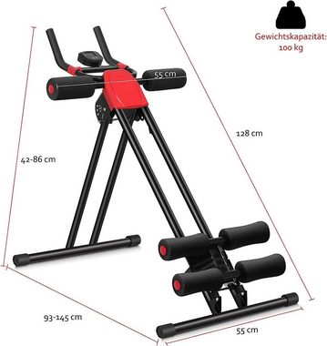 KOMFOTTEU Bauchtrainer Bauchmuskeltrainer, mit LCD-Anzeige, Klappbar & Tragbar
