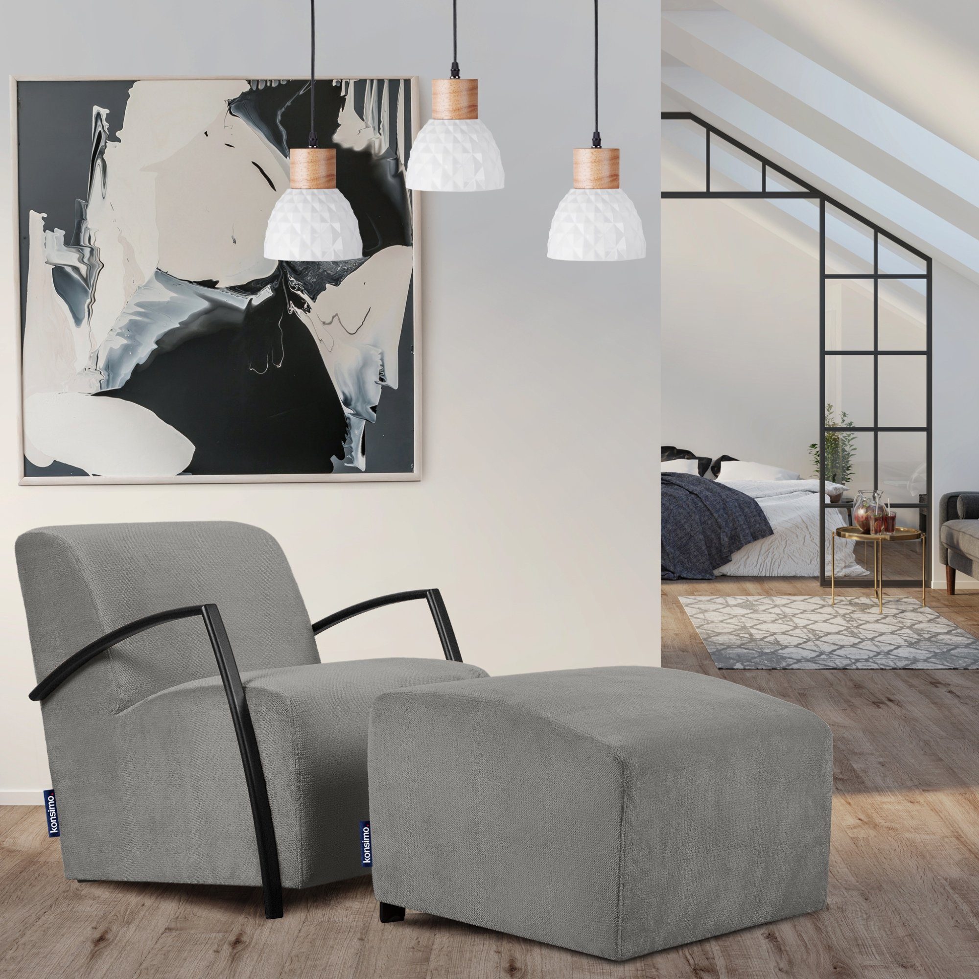 KONSIMO® Pendelleuchte KARI Pendelleuchten, ohne Leuchtmittel, günstig online kaufen