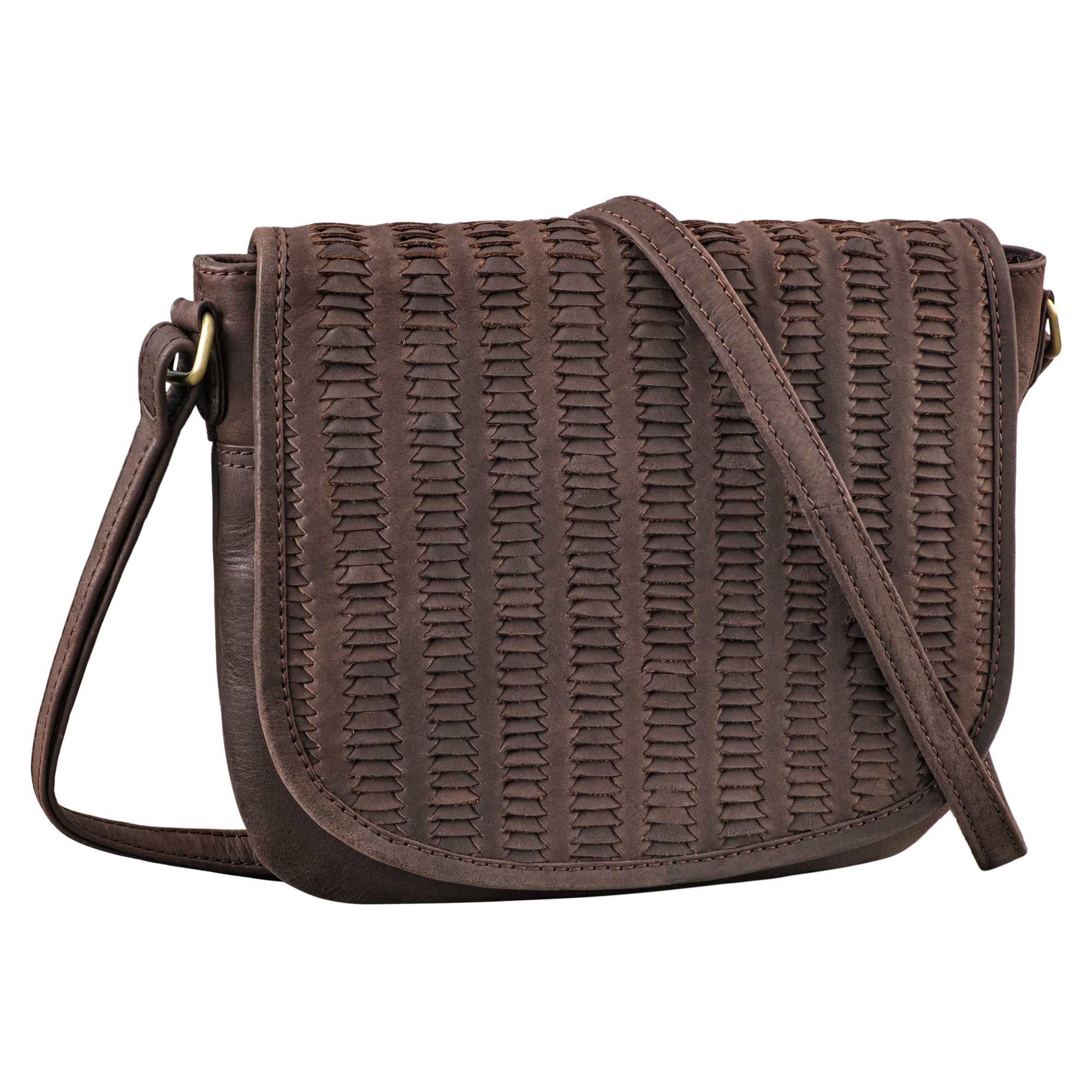 STILORD Handtasche "Nuria" Kleine Umhängetasche Damen Leder Handtasche Geflochten