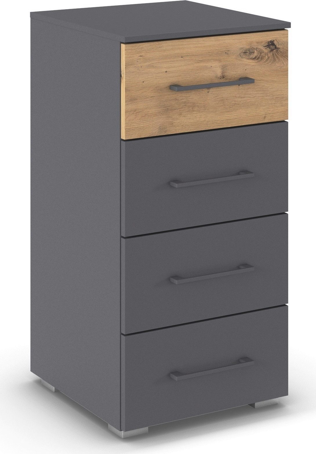 rauch Schubkastenkommode Sideboard Kommode Schubladenkommode BOSTON-EXTRA (Breite 40 cm, Höhe 81 cm), mit 4 geräumigen Schubladen, oberer mit Absetzung MADE IN GERMANY
