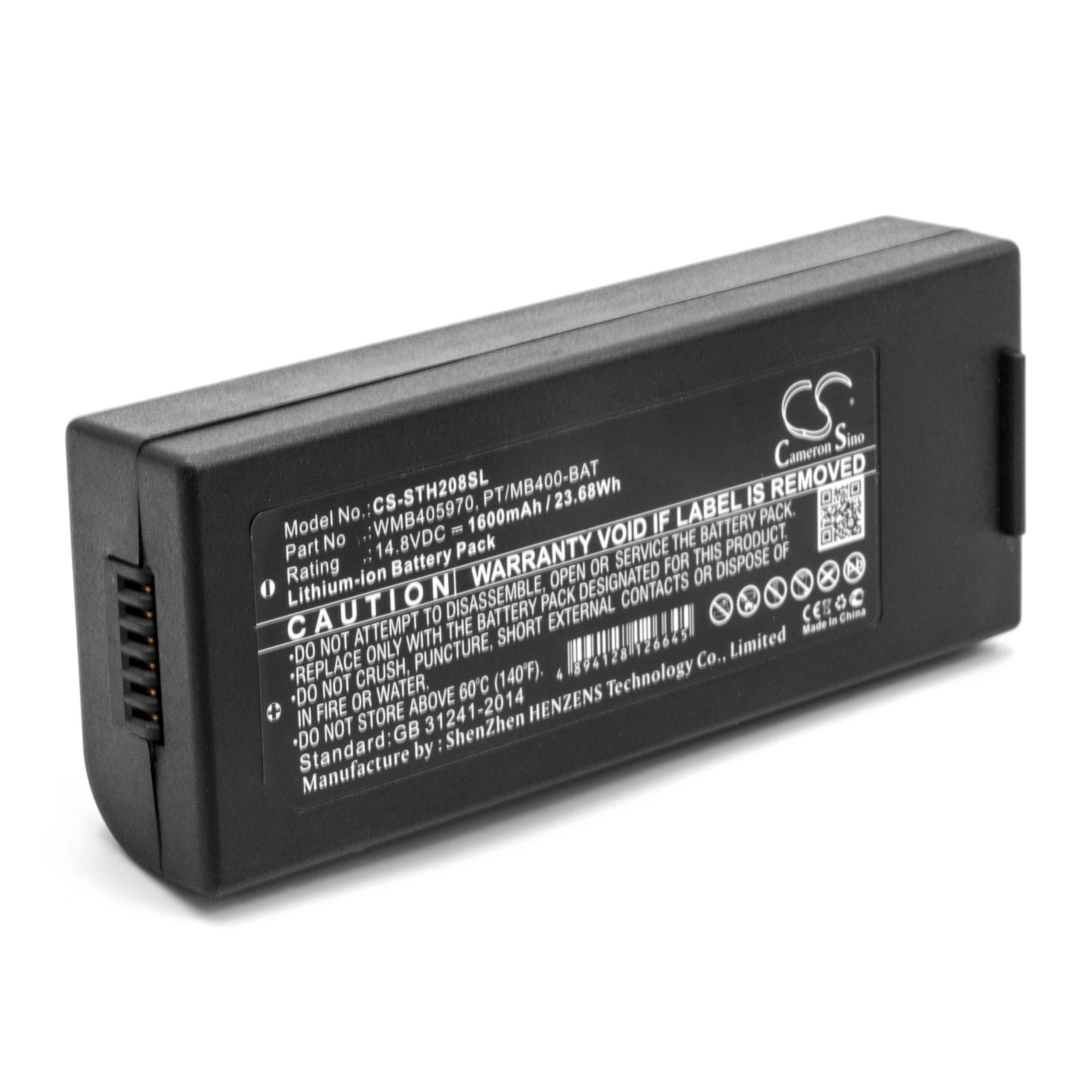 vhbw kompatibel mit Sato MB410i, MB400i, TH208, TH2 Akku Li-Ion 1600 mAh (14,8 V)