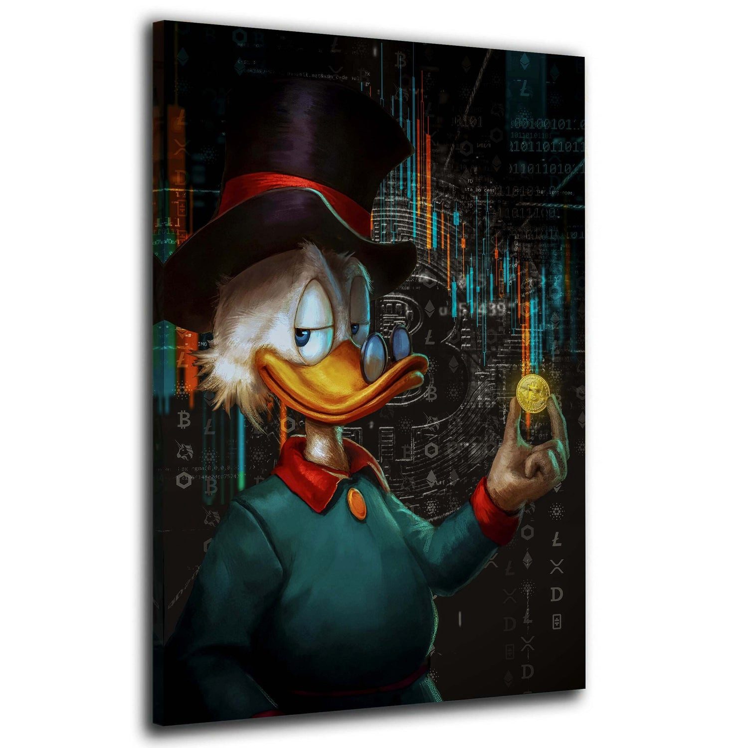 Artedinoi Leinwandbild Rich Duck Pop Art Edition Wandbild Leinwandbild Deko XL Kunst