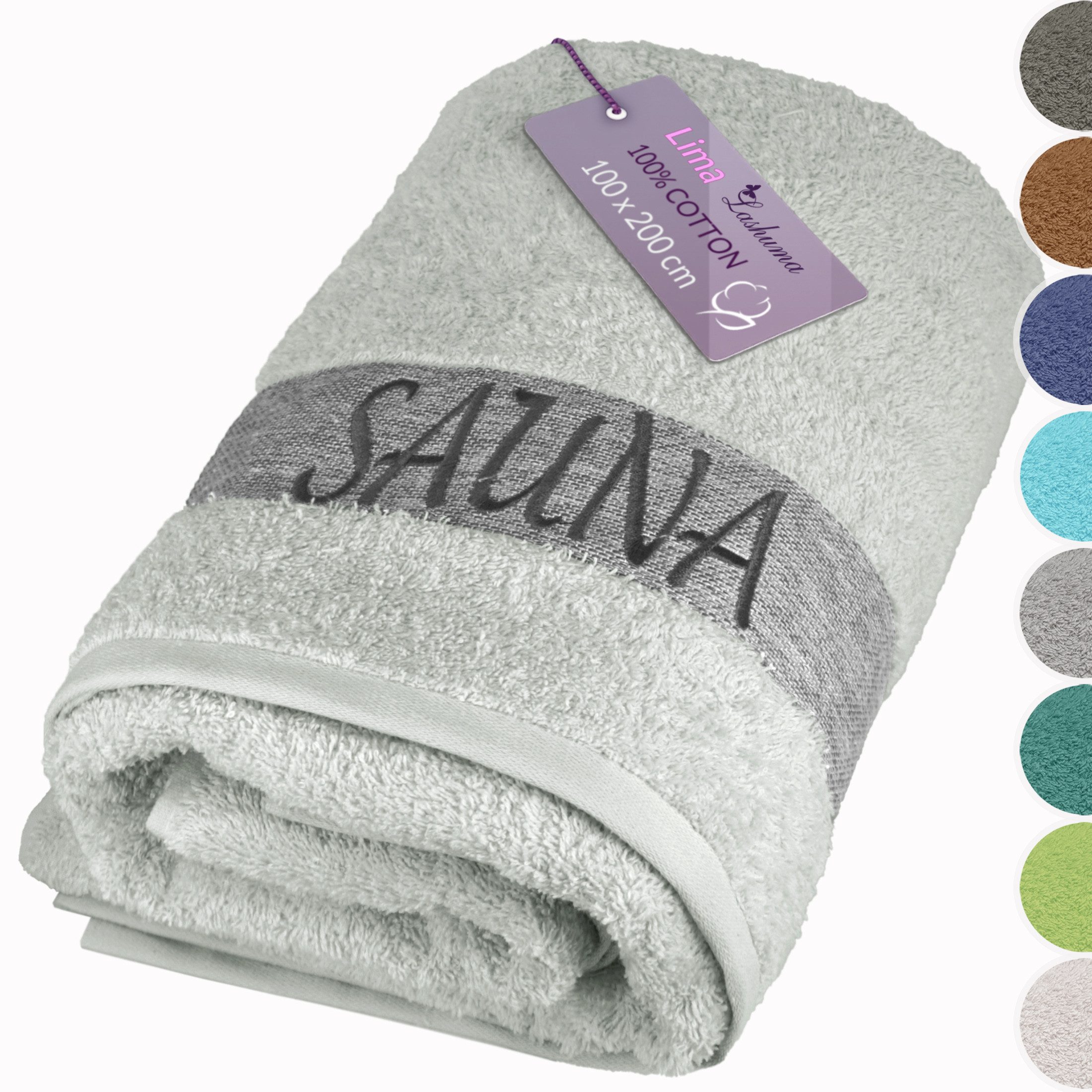 Lashuma Saunatuch XXL Handtuch Lima, (1-St), Premium Frottee Badetuch - Saunahandtuch 100x200 für Damen & Herren