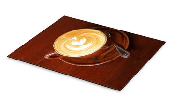 Posterlounge Alu-Dibond-Druck Editors Choice, Cappuccino mit Herzform, Küche Fotografie