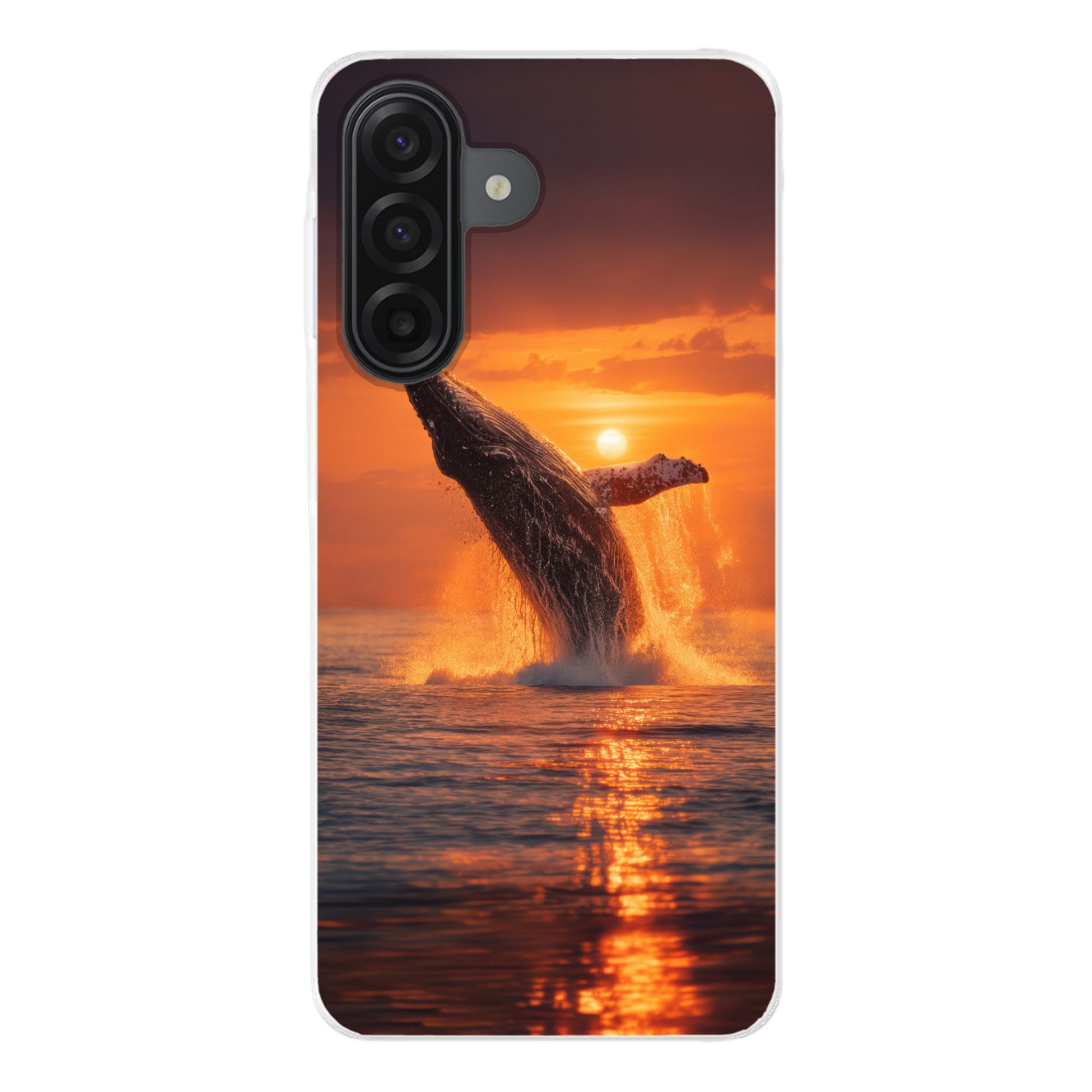 MuchoWow Handyhülle für Samsung Galaxy A17 Wal - Sonne - Meer, Smartphone-Bumper, Print, Handy Schutzhülle Dünn