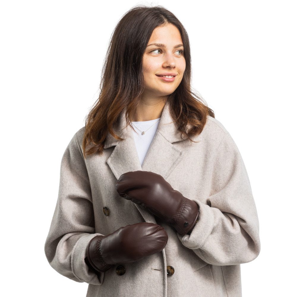 Hand Gewand by Weikert Fäustlinge HANNI - Lammnappa/- Lammfell-Fäustlinge mit Touchscreen Funktion