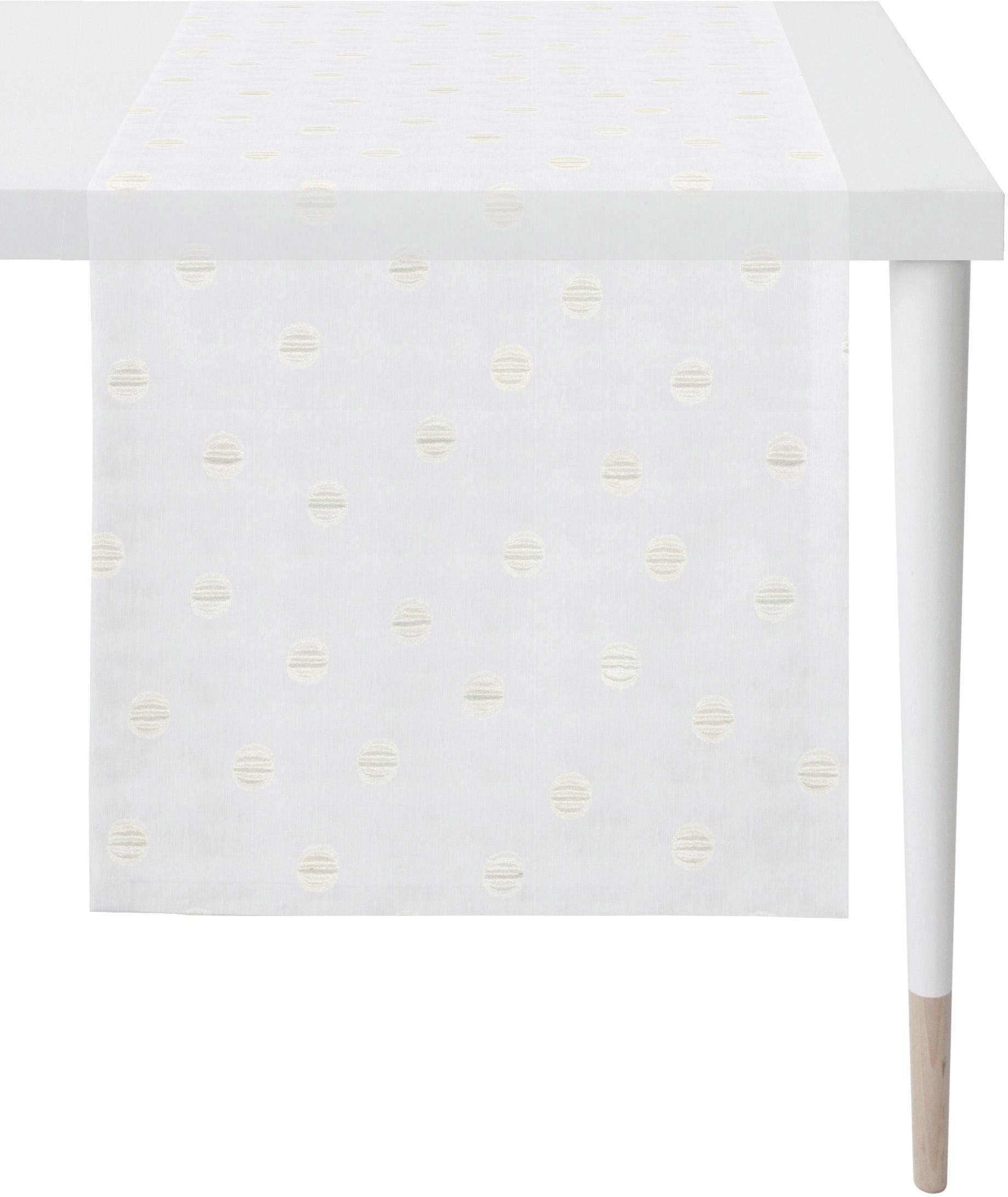 APELT Tischläufer Sevilla - Loft Style (1-tlg), Scherli - transparent weiß/beige