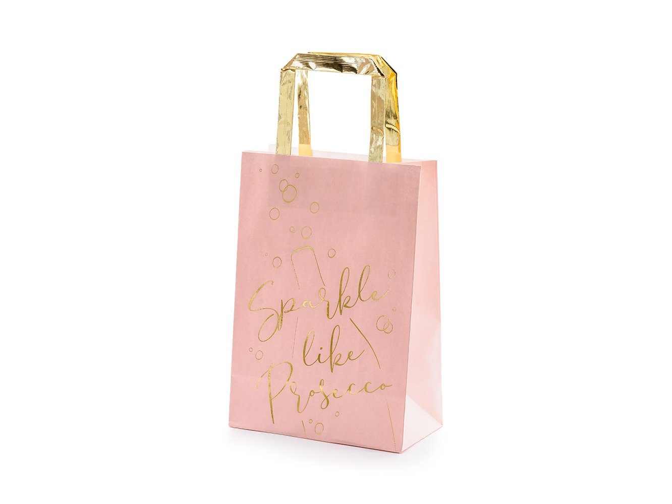 partydeco Упаковочная бумага, Бумагаtüten mit Henkel 18x26x10cm rosa gold 6er Set
