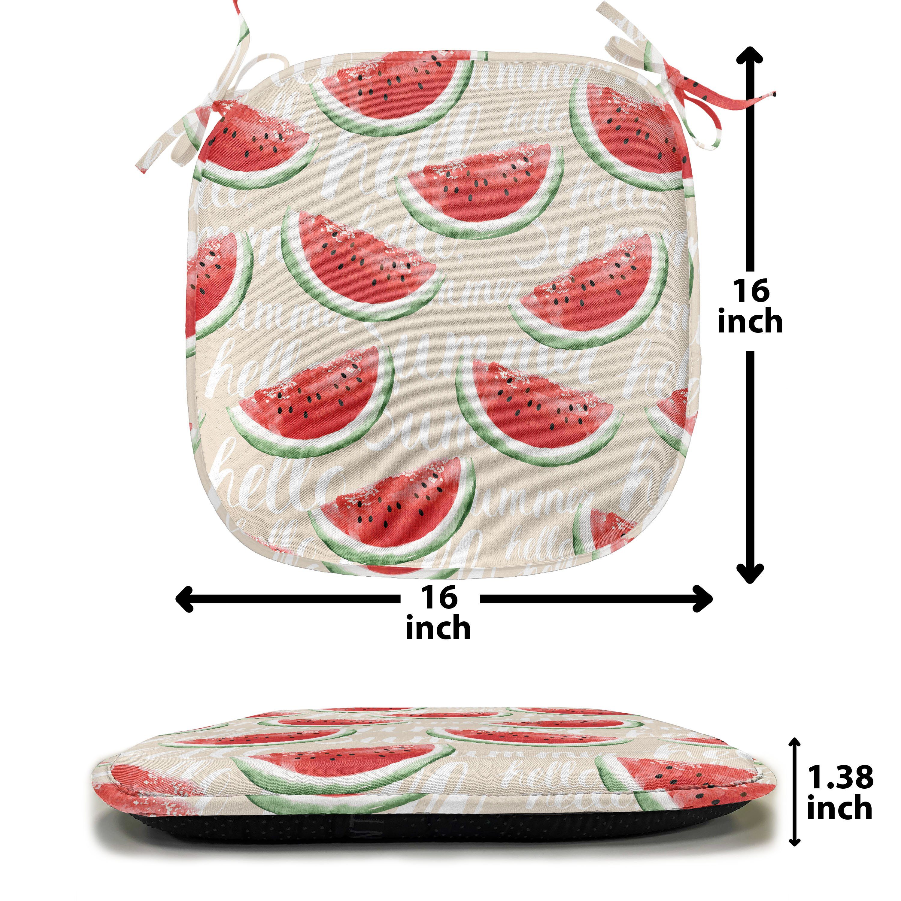 Früchte Abakuhaus Kissen Wassermelonen wasserfestes mit Aquarell Küchensitze, für Riemen Stuhlkissen Dekoratives