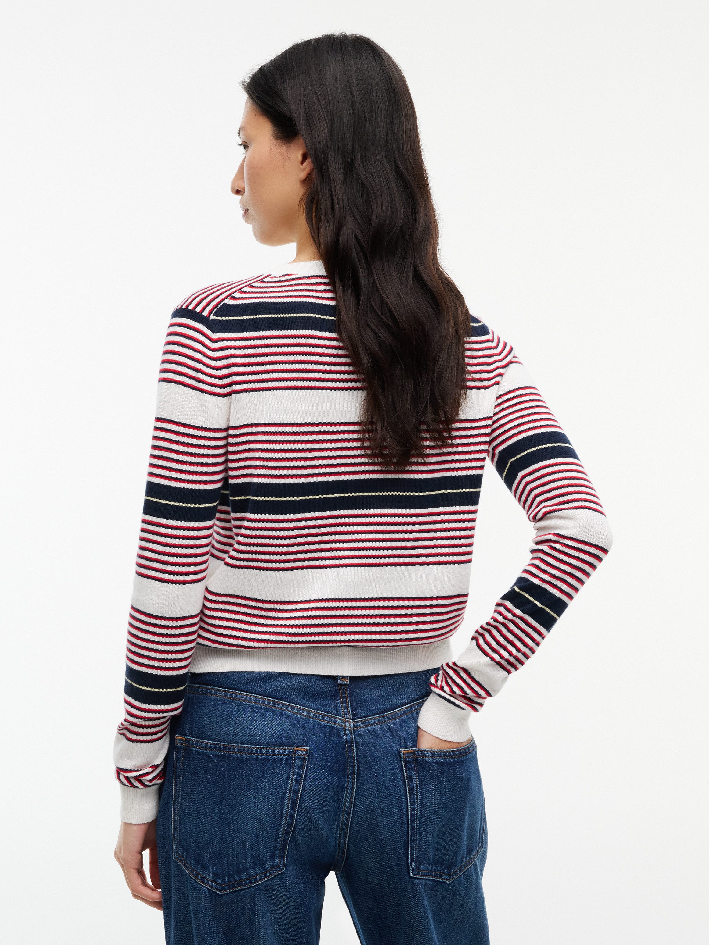 Tommy Jeans Strickjacke TJW ESSENTIAL CREW NECK CARDIGAN Baumwolle