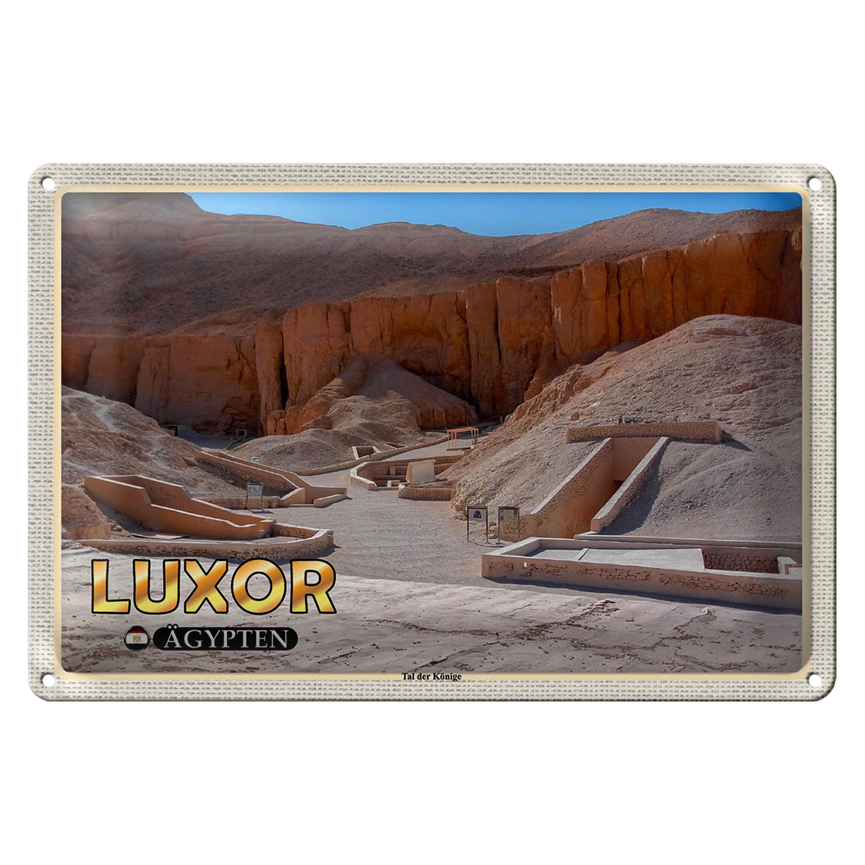 Roomando Metallschild Reise 18x12cm Luxor Ägypten Tal der Könige