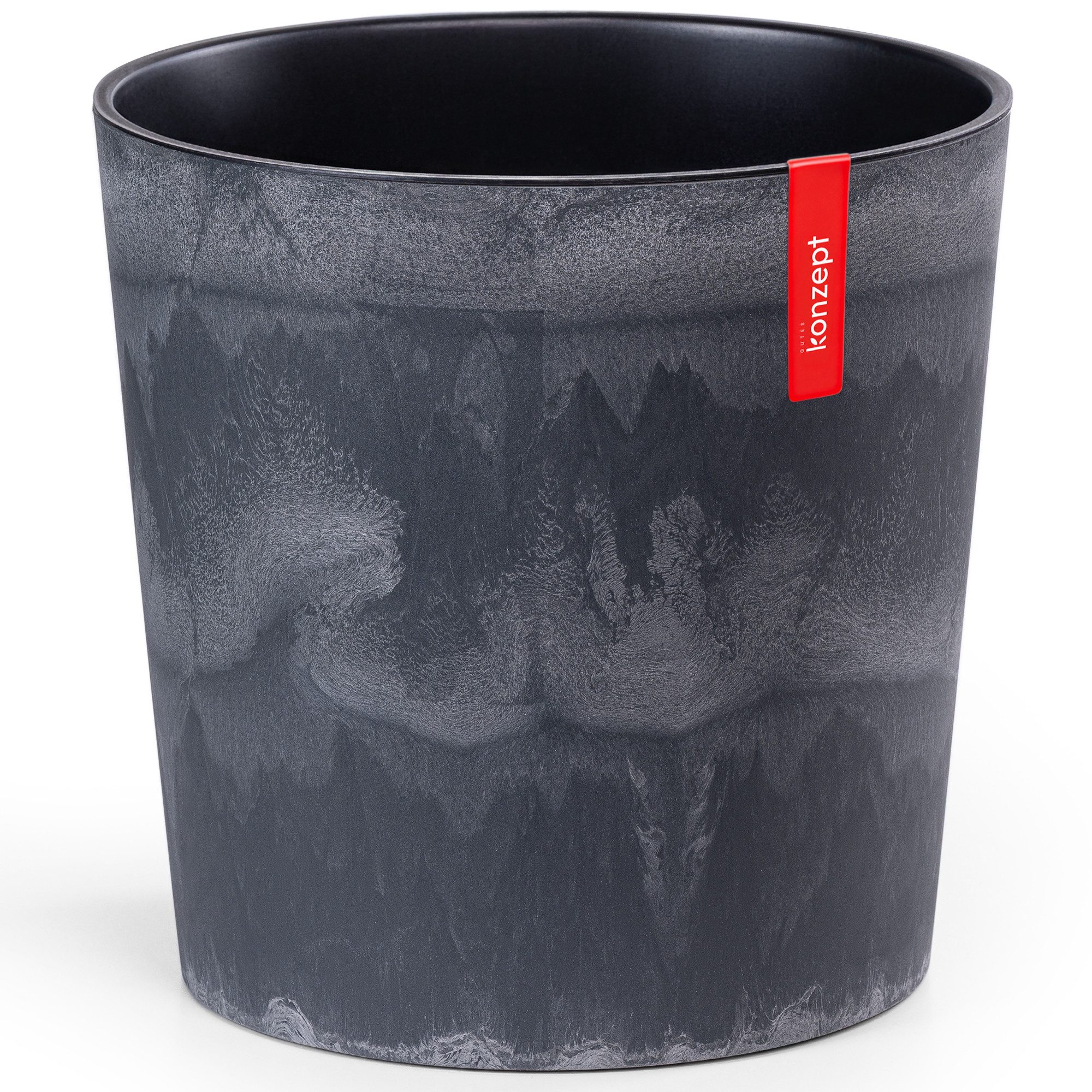KONZEPT Blumentopf groß Ø 30 cm aus Kunststoff mit Einsatz, Drainagesystem, Indoor, Outdoor, UV-beständig