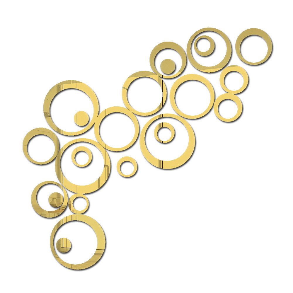 Diwzbyn 3D-Wandtattoo 24 Stück Spiegel Wandaufkleber Kreise Rund Wandsticker (24 St), Wandtatoo Spiegel Wanddeko Wandkunst Selbstklebend