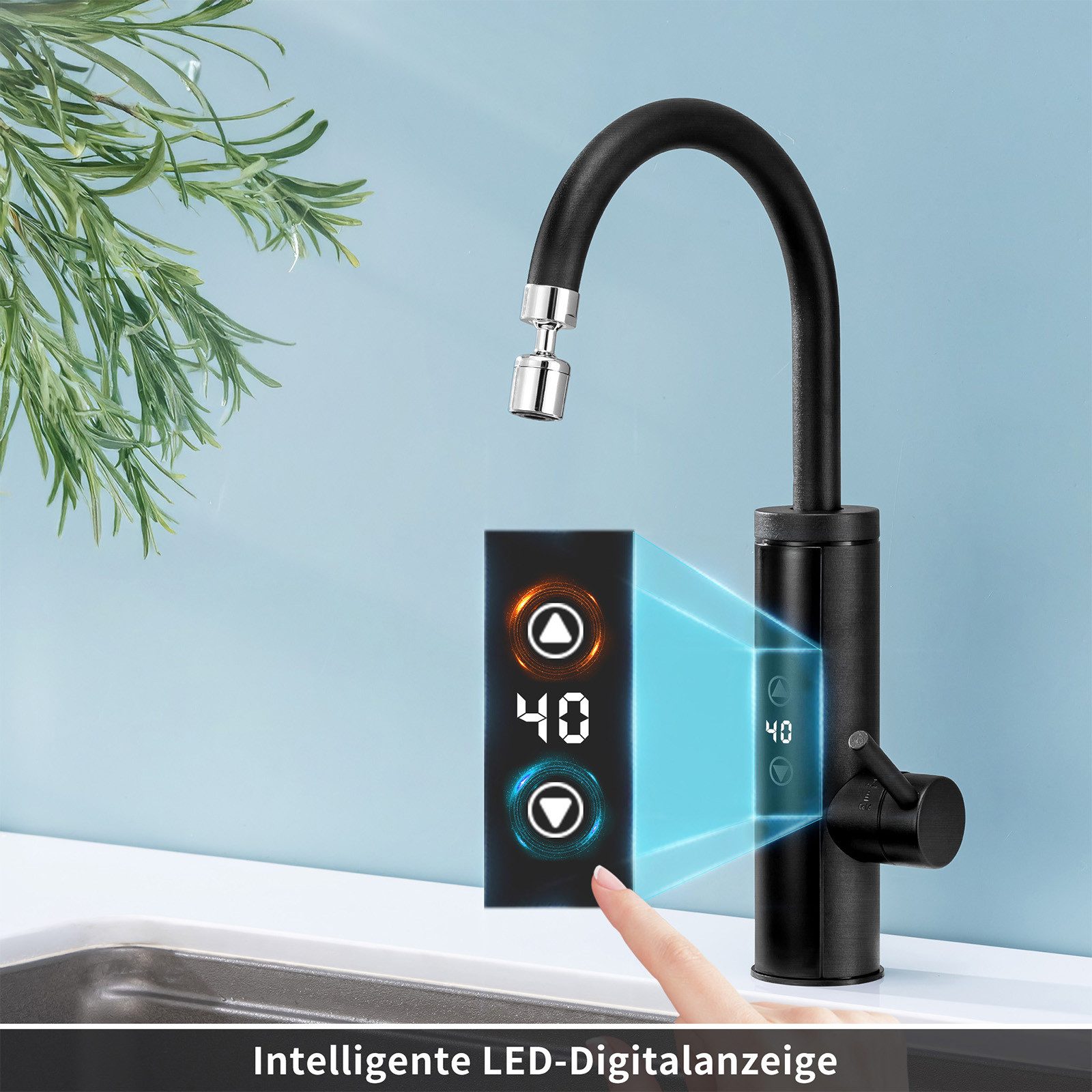HOMELIVE Küchenarmatur mit Durchlauferhitzer, Wasserhahn 360° günstig online kaufen