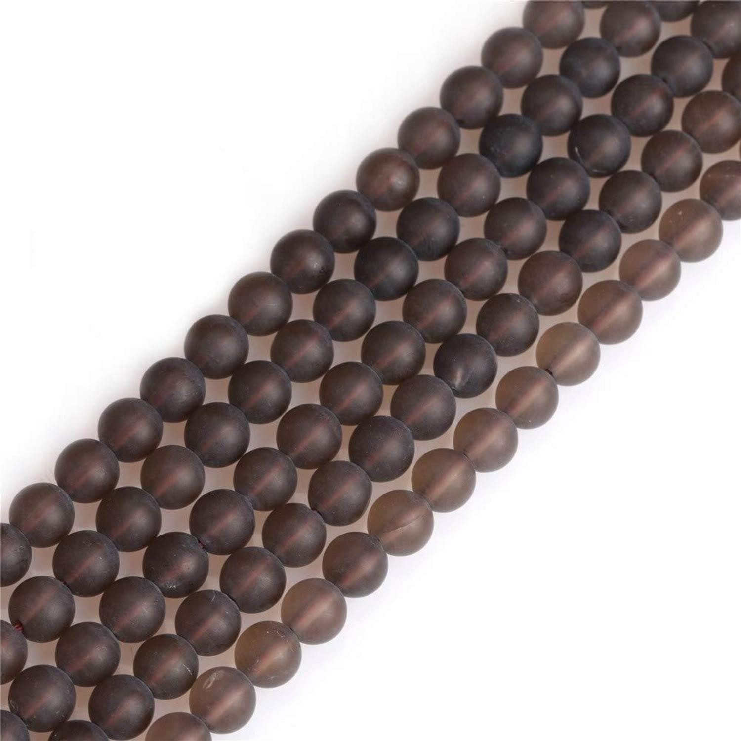 LuxusKollektion Bastelperlen Rauchquarz Kristall 6mm matt braun, (63-tlg)