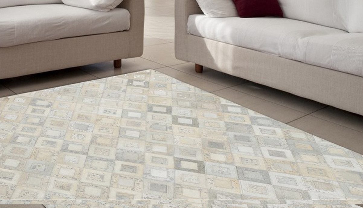 Kayoom Teppich Spark 110, rechteckig, Höhe: 8 mm, 100% Leder, metallische Effekte, handgenähtes Unikat