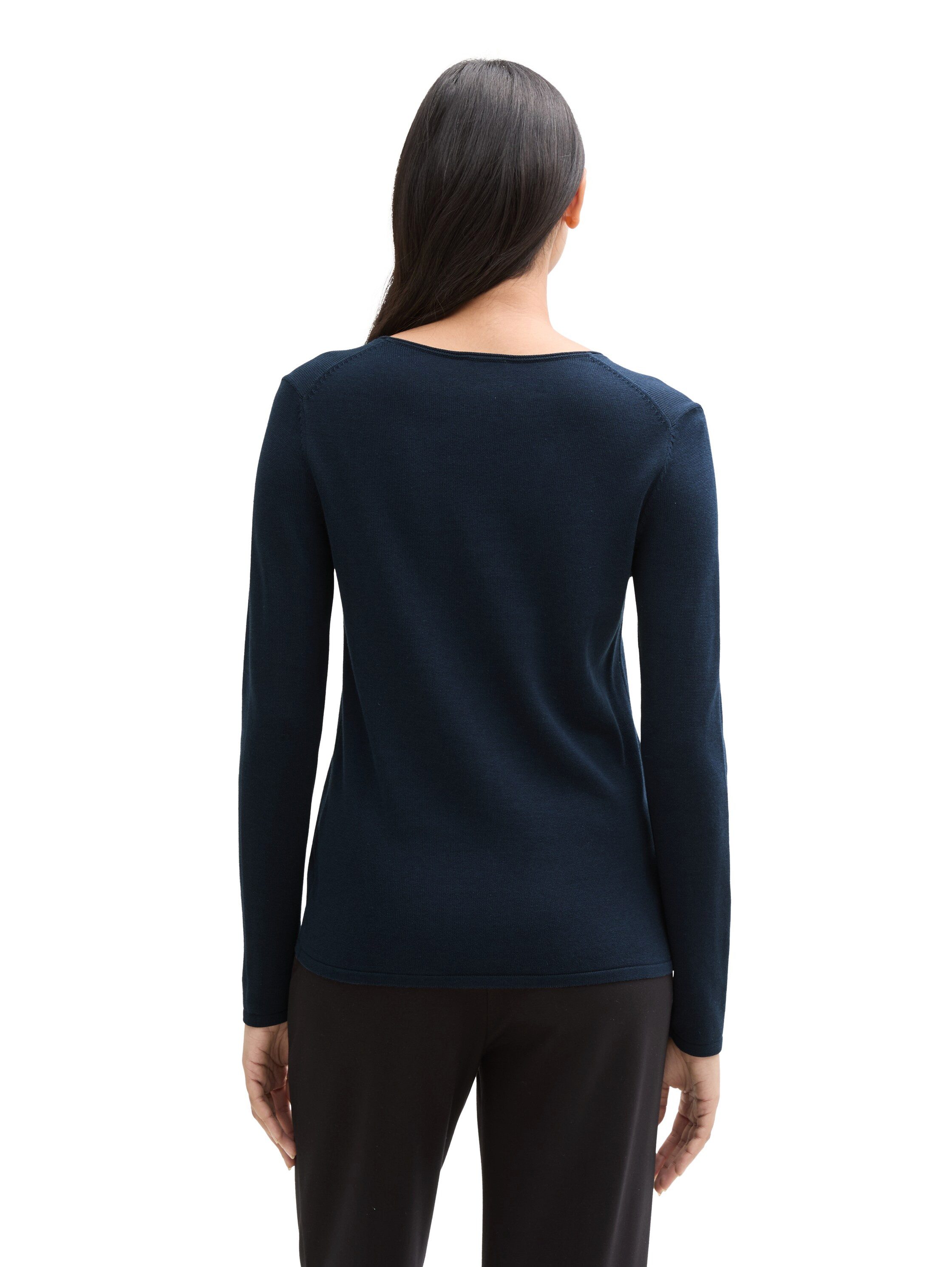 TOM TAILOR V-Ausschnitt-Pullover Regular mit V-Ausschnitt