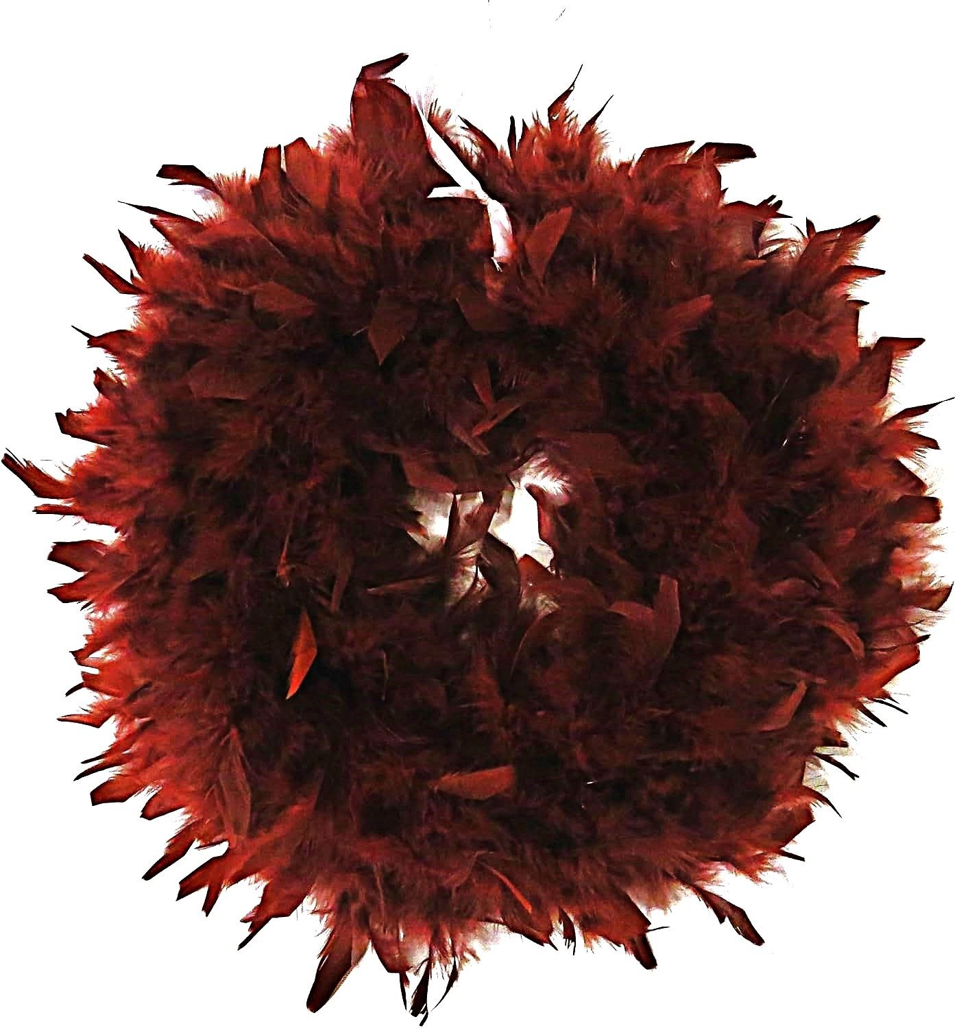 Exner GmbH Garten- & Wohnaccessoires Dekokranz Federkranz Deko Hänger Weihnachten Bordeaux 42 cm, Groß