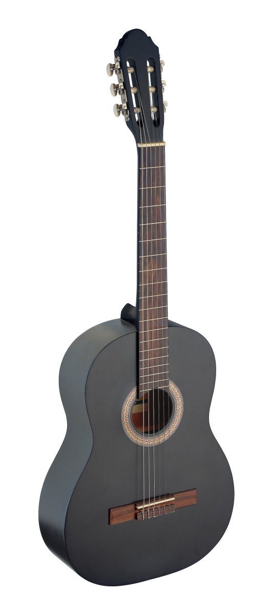 Stagg Konzertgitarre C440 M BLK 4/4 Konzertgitarre schwarz matt klassische Gitarre mit L...