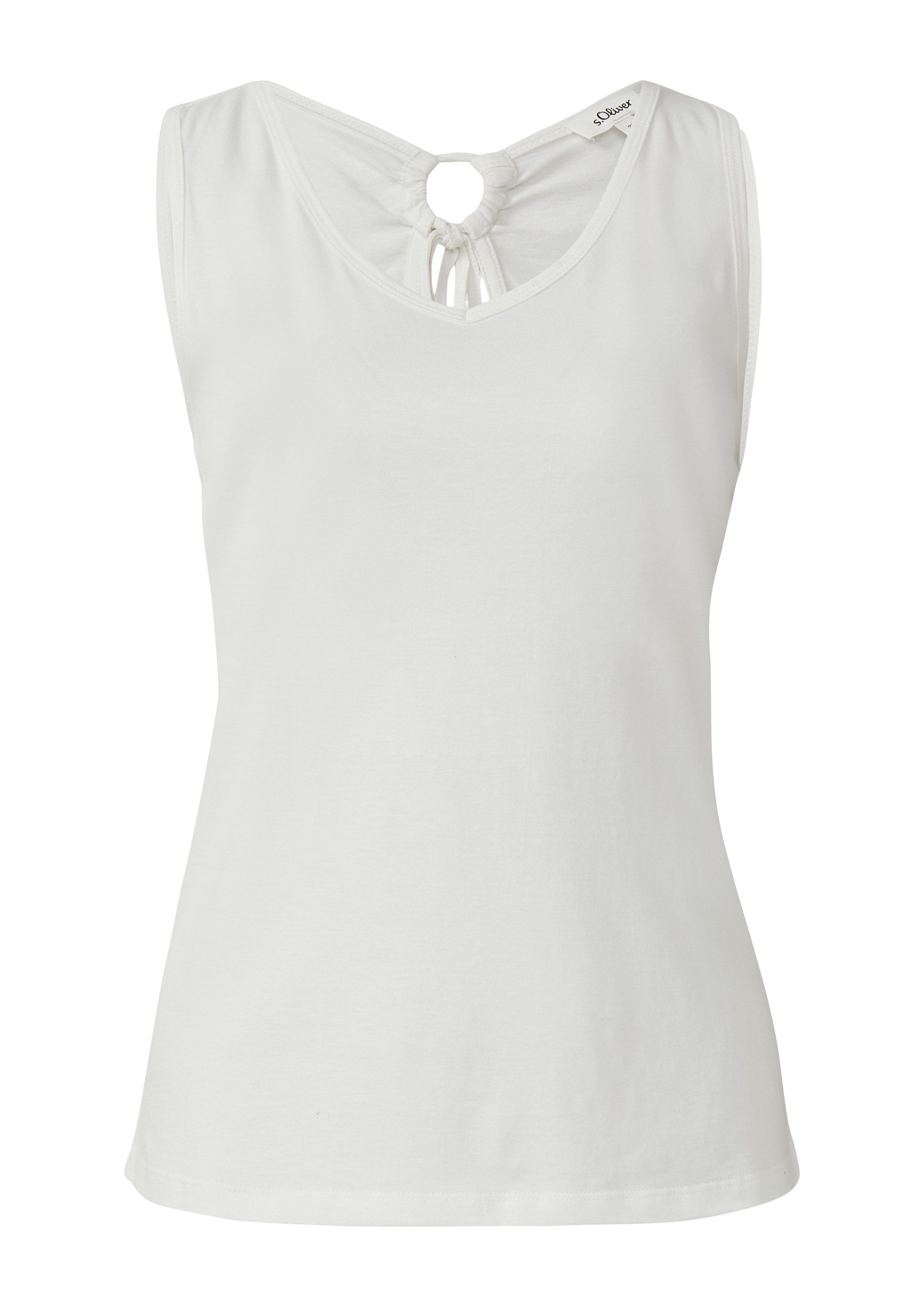 s.Oliver Muscleshirt T-Shirt Jersey-Top mit Cut-out und Schleife günstig online kaufen