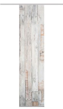 Schiebegardine LIZZA Schiebegardine, halbtransparent, 260x60 cm, grau, Holzmotiv, Vision S, (1 St), Polyester