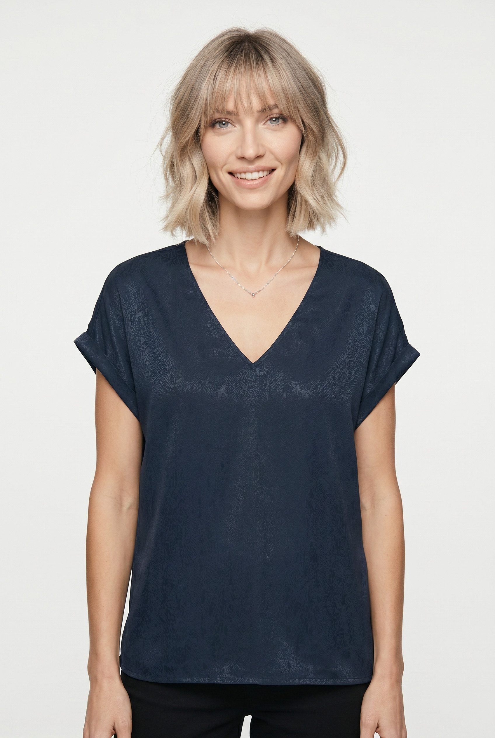 Blusentop VMBALIA S/S V-NECK T-SHIRT WVN BTQ GA