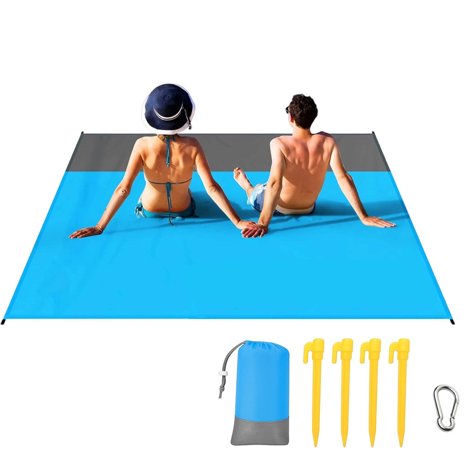 Picknickdecke Campingdecke,Strandmatte,Stranddecke Sandfrei,210 x 200 cm,Wasserdicht