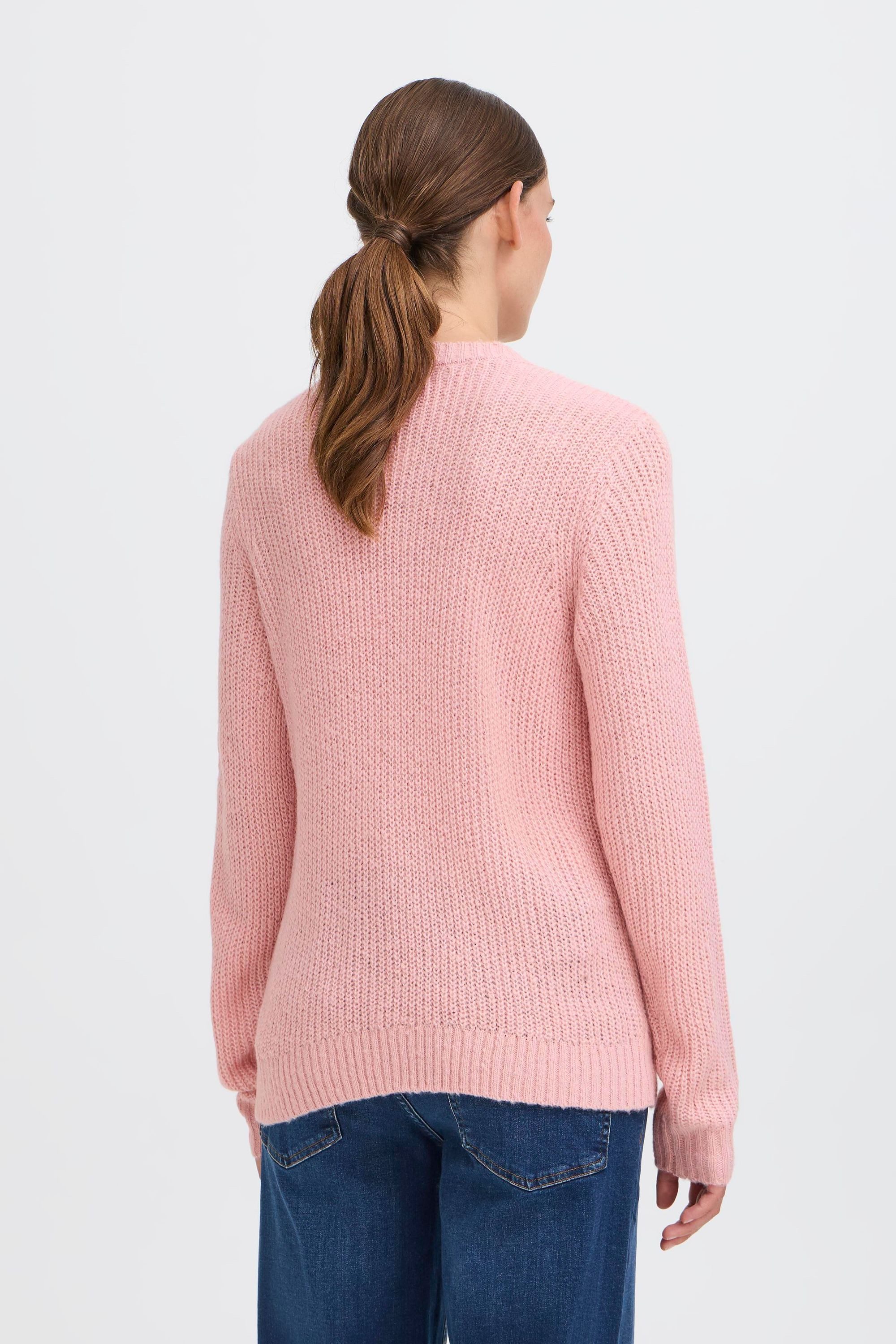 OXMO V-Ausschnitt-Pullover OXFSinvi Modischer Grobstrick-Pullover mit V-Ausschnitt