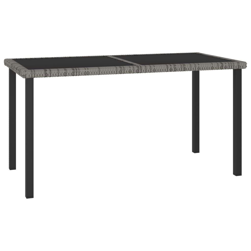 vidaXL Garten-Essgruppe 5-tlg. Garten-Essgruppe Poly Rattan Grau, (4-tlg)