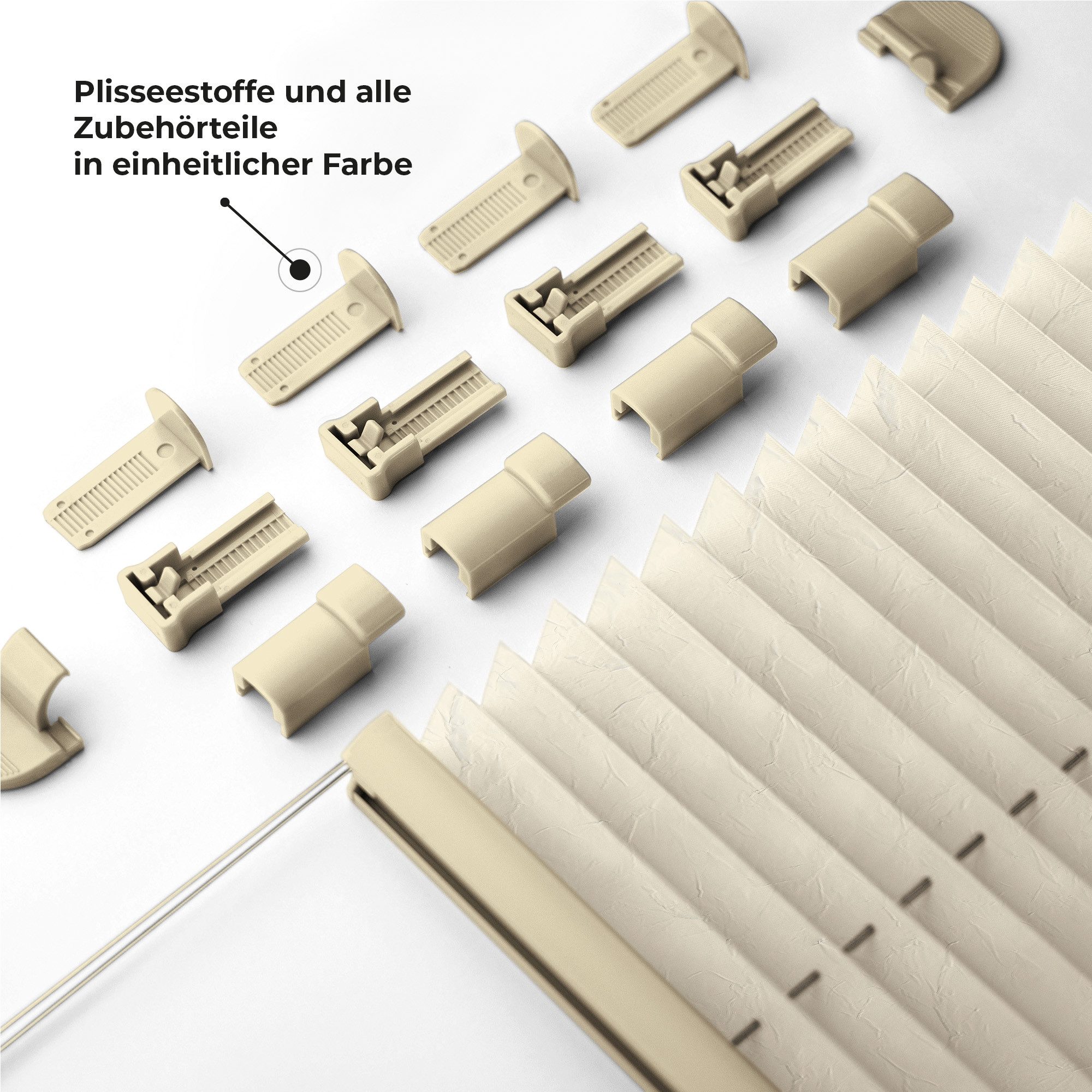Sonello Plissee crush Klemmfix ohne Bohren, blickdicht, Klemmfix, verspannt, 30cm x 100cm Ecru Faltrollo, Easyfix, Blickdicht, Lichtschutz Sonnenschutzrollo verspannt, Jalousie Rollo für Fenster & Tür, einfache Montage, in verschiedenen Farben und Größen