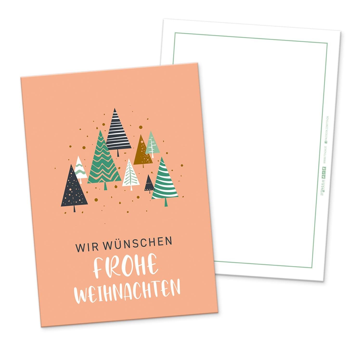 itenga Grußkarten itenga 12 paste x Weihnachten Postkarte Frohe Grußkarte Weihnachtsdeko
