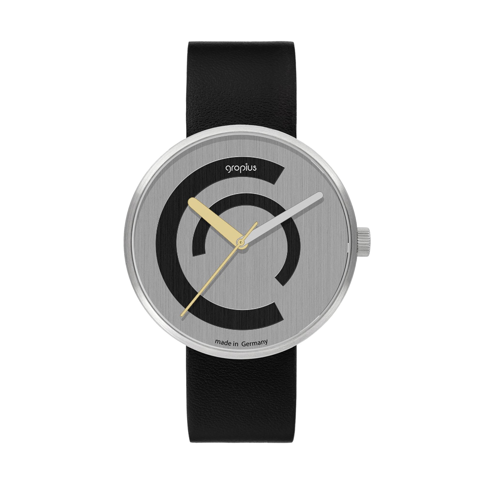 Walter Gropius Quarzuhr Made in Germany, Saphirglas, Forum Centum Deluxe - WG 014-04Z, Limited Edition, Lederband mit Easy-Release System, Edelstahlgehäuse